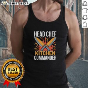 Good Double Knights Head Chef Kitchen Commander graphic tank top featuring a bold design for culinary enthusiasts.