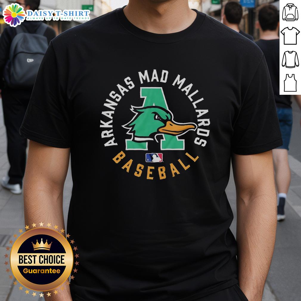 Top Arkansas Mad Mallards Baseball Logo T Shirt Top Arkansas Mad Mallards Baseball Logo T-Shirt featuring a vibrant design of the team logo on a stylish tee.