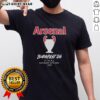 Top Arsenal FC Budapest 2026 UEFA Champions League Final T-Shirt featuring vibrant team colors and logo design.