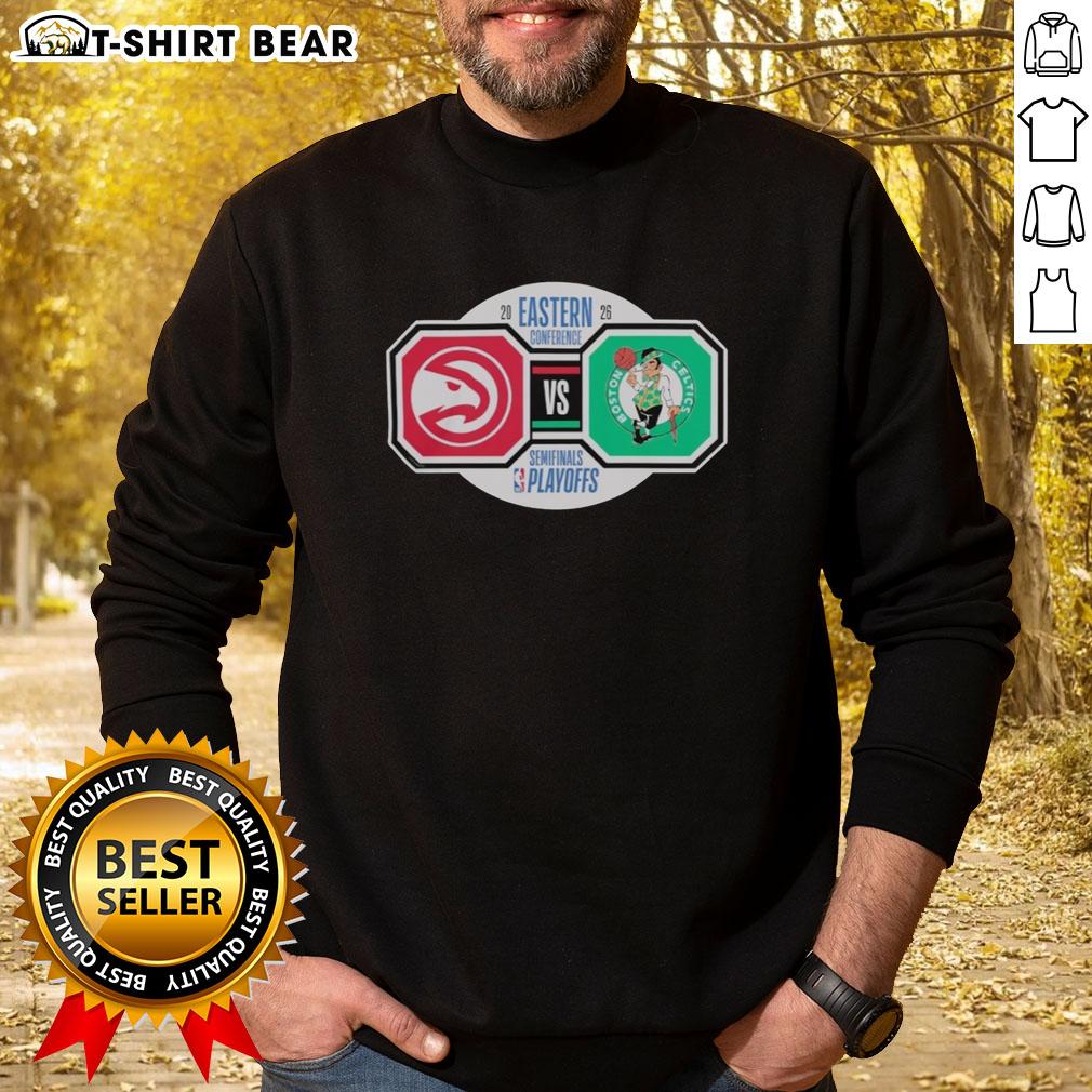 Top Atlanta Hawks Vs Boston Celtics 2026 Nba Playoffs Eastern Conference Semifinals Sweatshirt Top Atlanta Hawks vs Boston Celtics 2026 NBA Playoffs sweatshirt featuring vibrant team colors and logos.