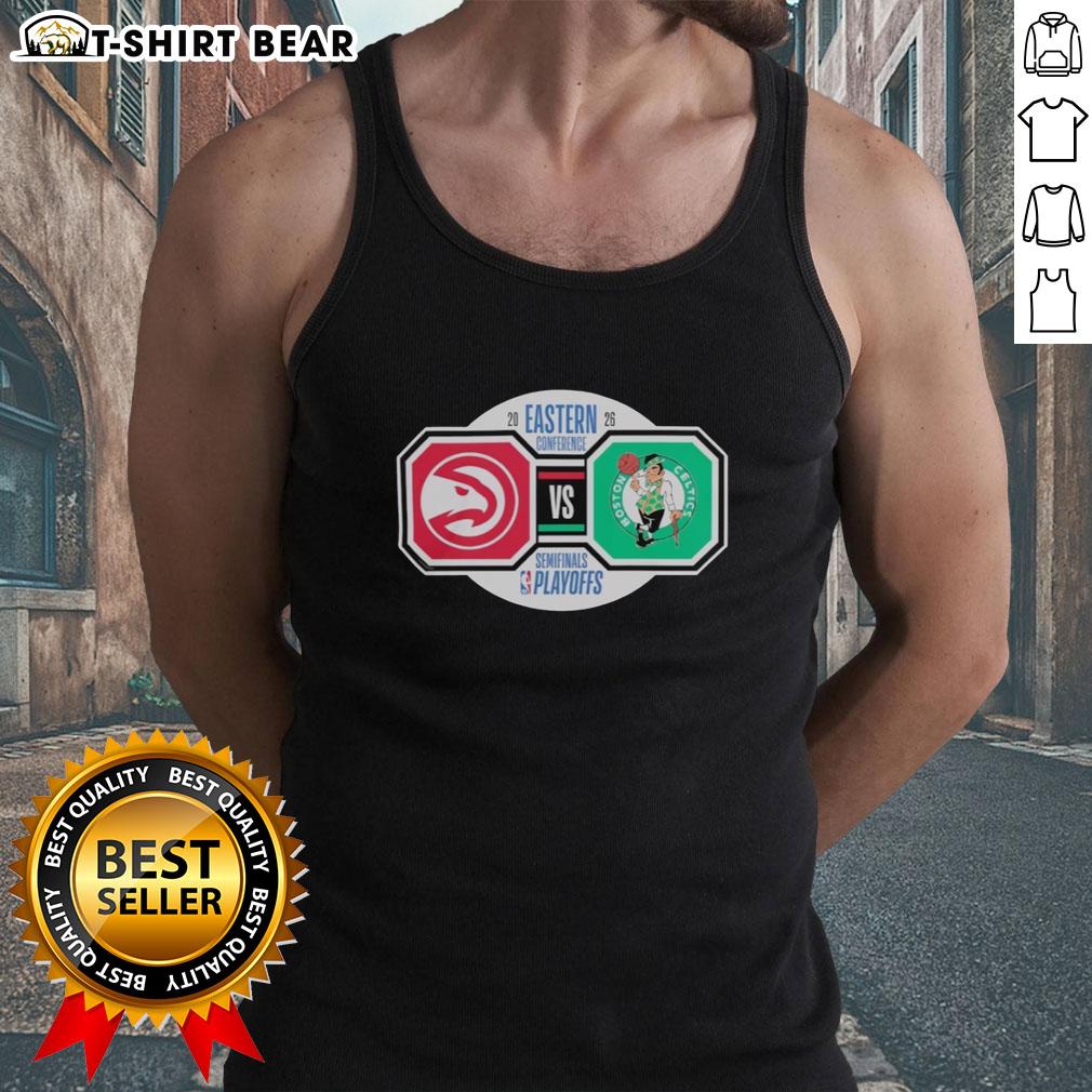 Top Atlanta Hawks Vs Boston Celtics 2026 Nba Playoffs Eastern Conference Semifinals Tank Top Alt Text: 2026 NBA Playoffs Eastern Conference Semifinals tank top featuring Atlanta Hawks vs Boston Celtics design.