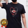 Alt Text: Top Cincinnati Reds Stethoscope Heartbeat T-Shirt, featuring a heart design celebrating baseball and passion for the Reds.