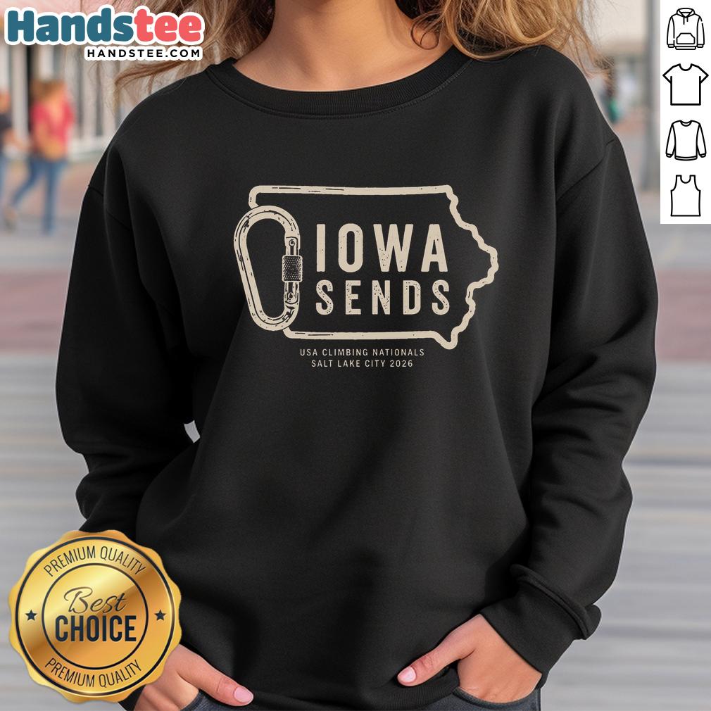 top-climb-iowa-iowa-sends-sweatshirt Top Climb Iowa Iowa Sends Sweatshirt featuring a stylish design perfect for climbing enthusiasts and outdoor lovers.