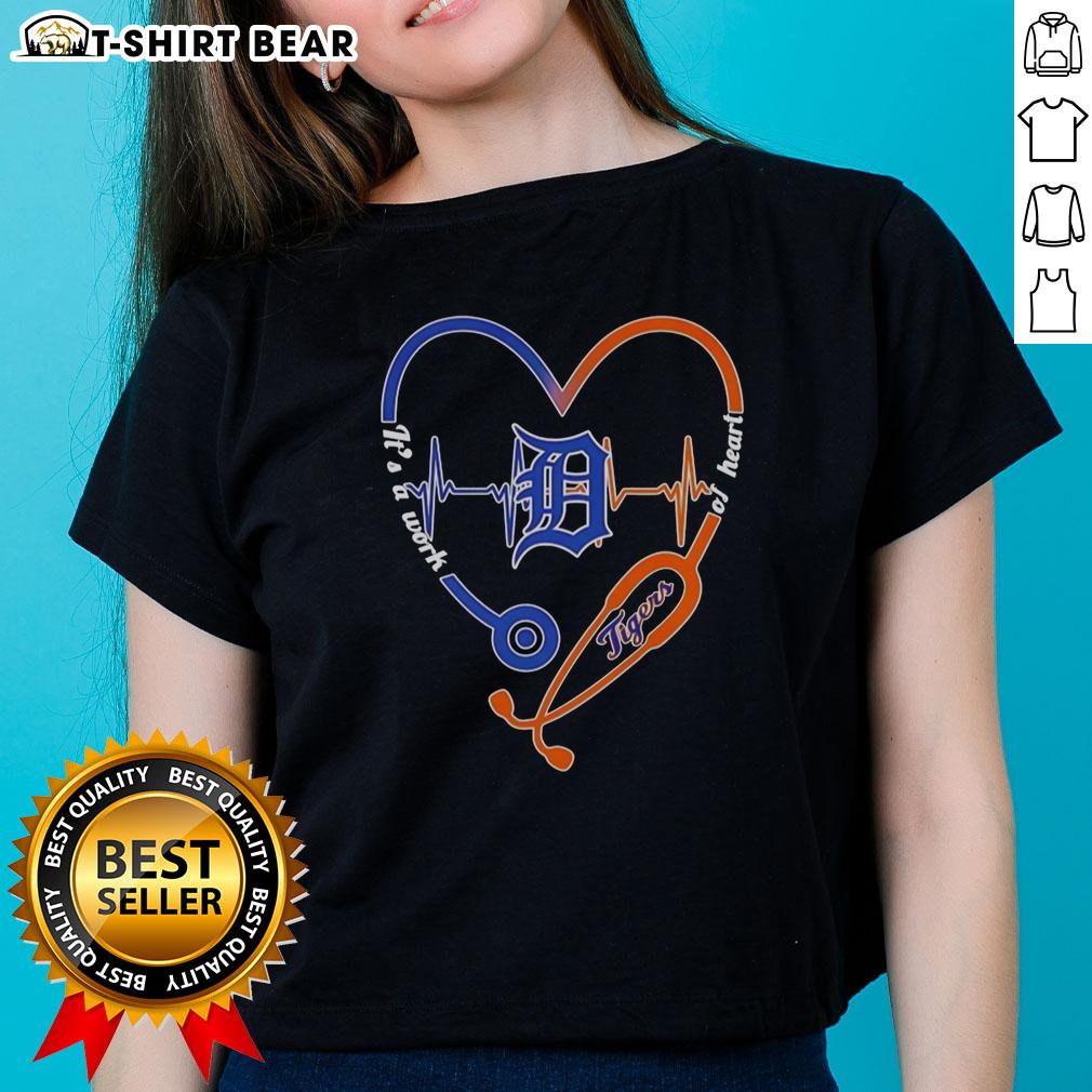 Top Detroit Tigers Stethoscope Heartbeat It'S A Work Of Heart Ladies Tee Top Detroit Tigers Stethoscope Heartbeat tee for ladies, showcasing a stylish design celebrating baseball and healthcare.