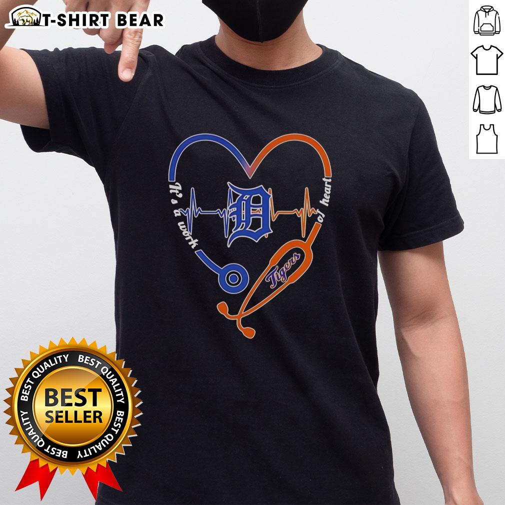 Top Detroit Tigers Stethoscope Heartbeat It'S A Work Of Heart T Shirt Top Detroit Tigers Stethoscope Heartbeat T-Shirt - It's A Work Of Heart design for baseball fans and medical professionals.