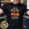 Funny T-shirt for pizza lovers featuring chicken nuggets, perfect for fast food enthusiasts and foodies.