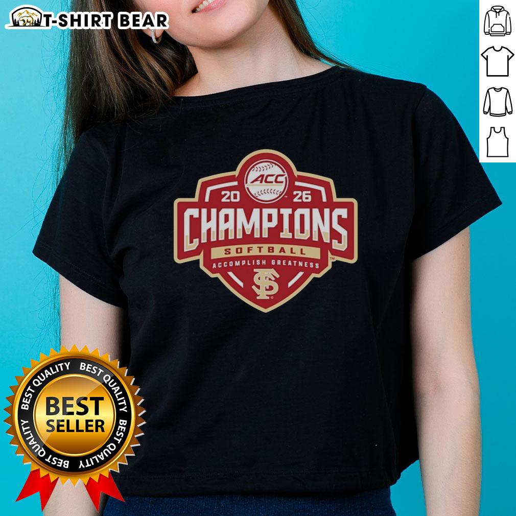Top Florida State Seminoles Acc Softball Tournament Champions 2026 Ladies Tee 2026 ACC Softball Tournament Champions Florida State Seminoles ladies tee showcasing team pride and victory.