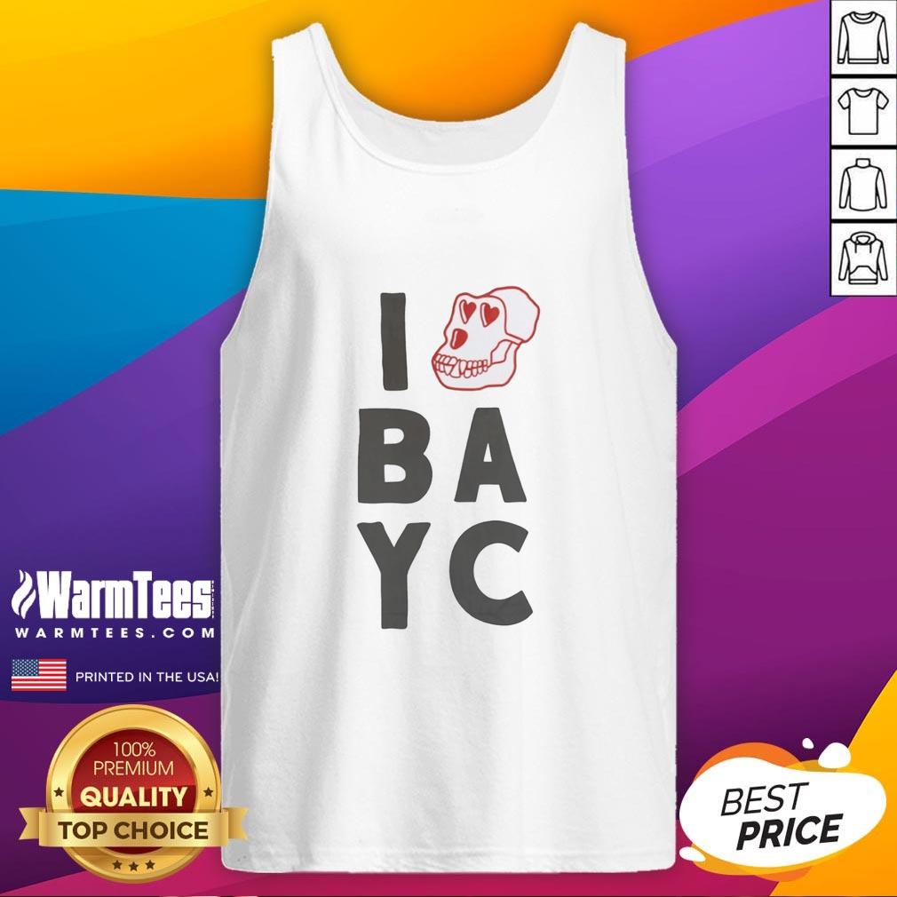top-i-love-bayc-skull-tank-top Alt Text: Stylish Top I Love BAYC Skull Tank Top featuring a vibrant skull graphic, perfect for casual wear and BAYC fans.
