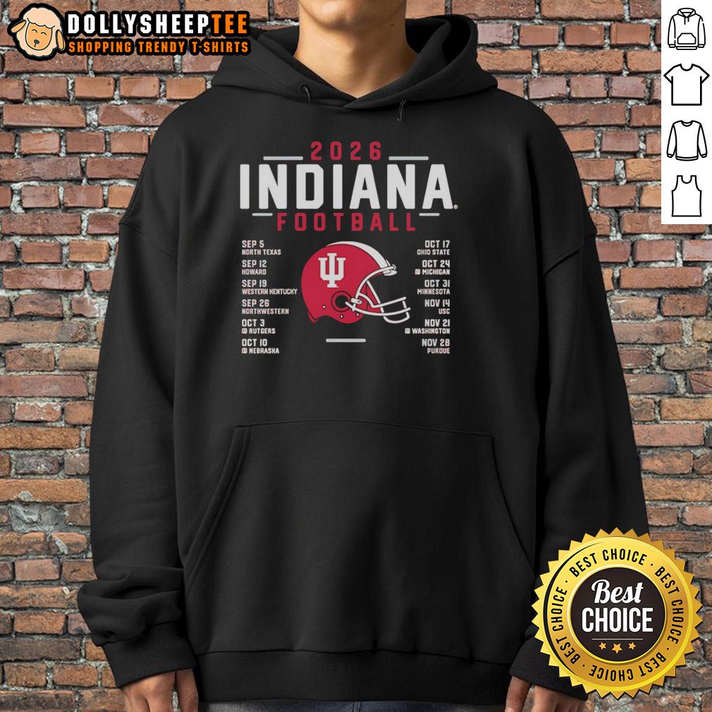 Top Indiana Hoosiers Helmet Football Schedule 2026 Hoodie Top Indiana Hoosiers helmet football schedule 2026 hoodie featuring team colors and logo, perfect for fans.