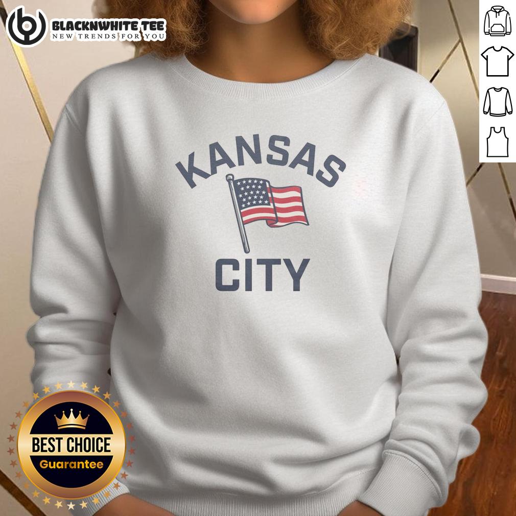 Top Kansas City Usa Flag Sweatshirt Cozy Kansas City USA flag sweatshirt featuring vibrant colors and a stylish design, perfect for showing city pride.