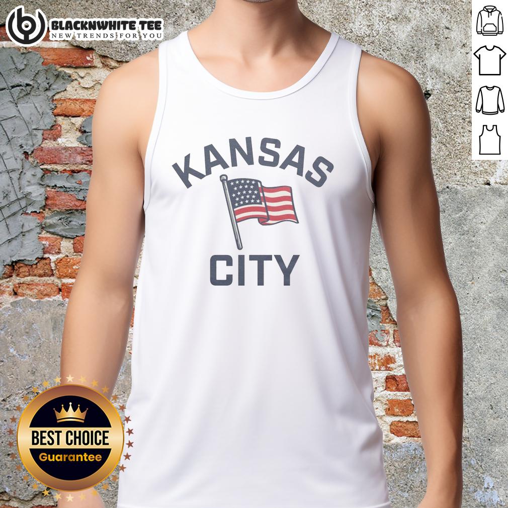 Top Kansas City Usa Flag Tank Top Stylish Top Kansas City USA flag tank top featuring vibrant colors, perfect for summer casual wear and sports fans.