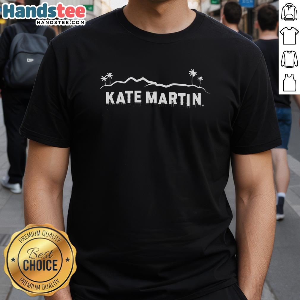 top-kate-martin-hollywood-sign-t-shirt Top Kate Martin Hollywood Sign T-Shirt featuring a stylish graphic of the iconic Hollywood sign in vibrant colors.
