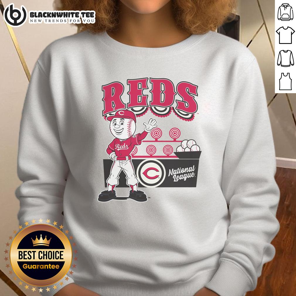 Top Mitchell & Ness Cream Cincinnati Reds Step Back Up Sweatshirt Alt Text: Stylish Top Mitchell & Ness cream Cincinnati Reds sweatshirt with step-back design, perfect for baseball fans.