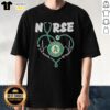 Oakland Athletics Nurse 'It's A Work Of Heart' T-Shirt featuring vibrant team colors and heart-themed design.