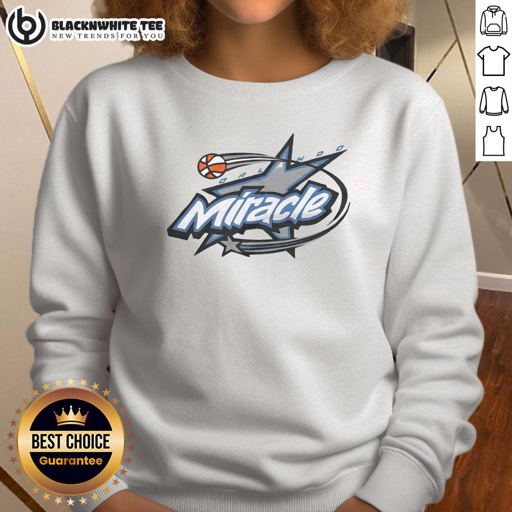 Top Orlando Miracle '99 Sweatshirt Top Orlando Miracle 99 sweatshirt featuring vibrant team colors and logo, perfect for fans of the Orlando Miracle basketball team.
