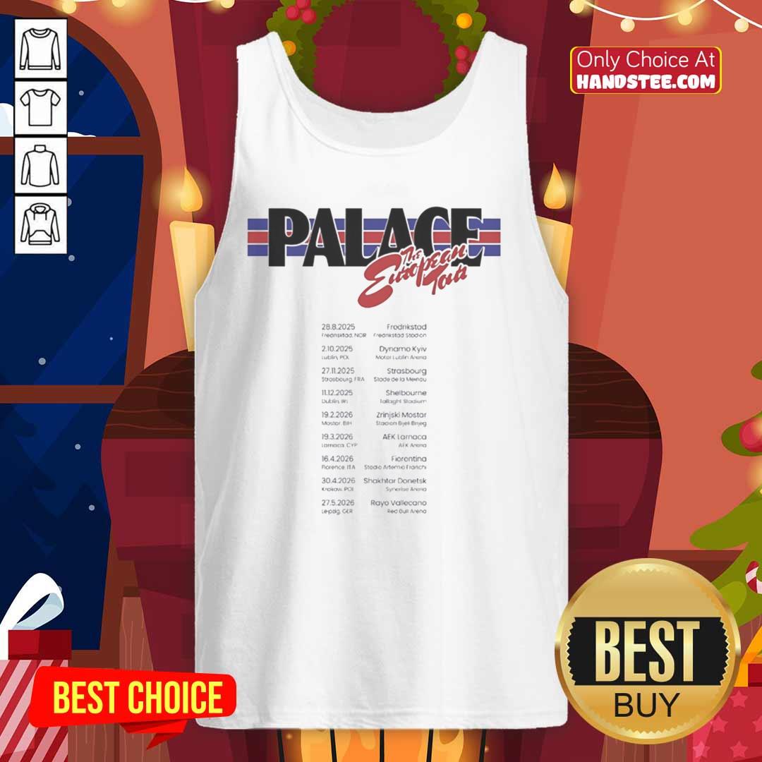 top-palace-the-european-tour-2026-league-stage-tank-top Stylish tank top featuring 'Top Palace - The European Tour 2026 League Stage' design for fans and fashion lovers.