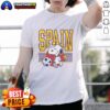 Alt Text: Top Peanuts Snoopy X Spain Soccer T-Shirt featuring Snoopy in a soccer jersey, perfect for fans and collectors.