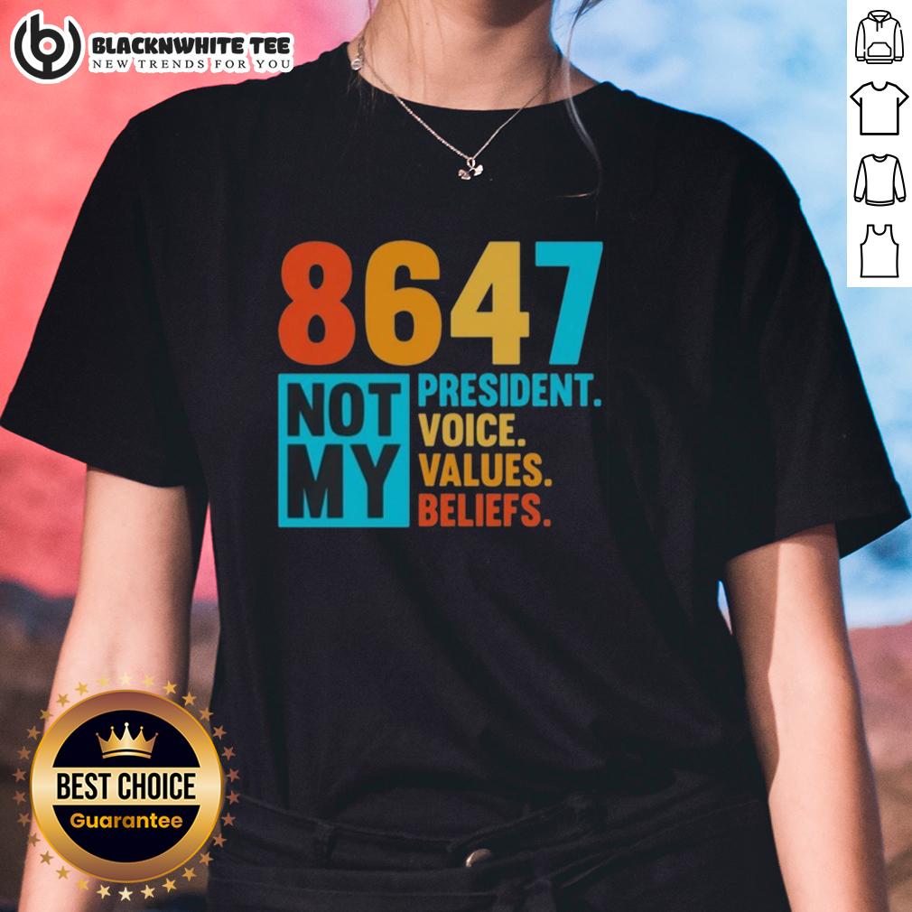 Top Pink 8647 Not My President Voice Values Beliefs Ladies Tee Top Pink 'Not My President' women's tee showcasing values and beliefs in a stylish design perfect for statement wear.