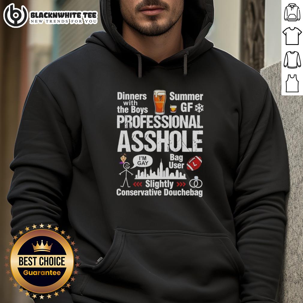 Top Professional Asshole Slightly Conservative Douchebag Hoodie Top Professional Asshole Slightly Conservative Douchebag Hoodie in black, showcasing bold graphic design and stylish fit.