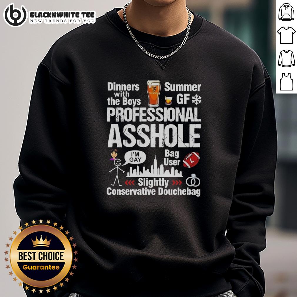 Top Professional Asshole Slightly Conservative Douchebag Sweatshirt Top Professional Asshole Slightly Conservative Douchebag Sweatshirt in grey, featuring bold text design for a humorous style.
