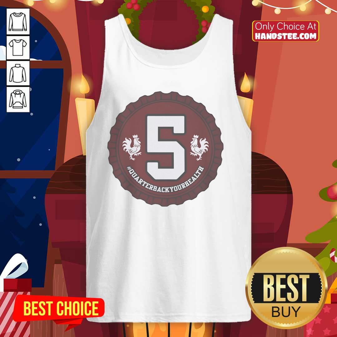 top-quarterback-your-health-5-logo-tank-top Alt Text: Top Quarterback Your Health 5 logo tank top displayed on a mannequin, featuring a modern design for fitness enthusiasts.