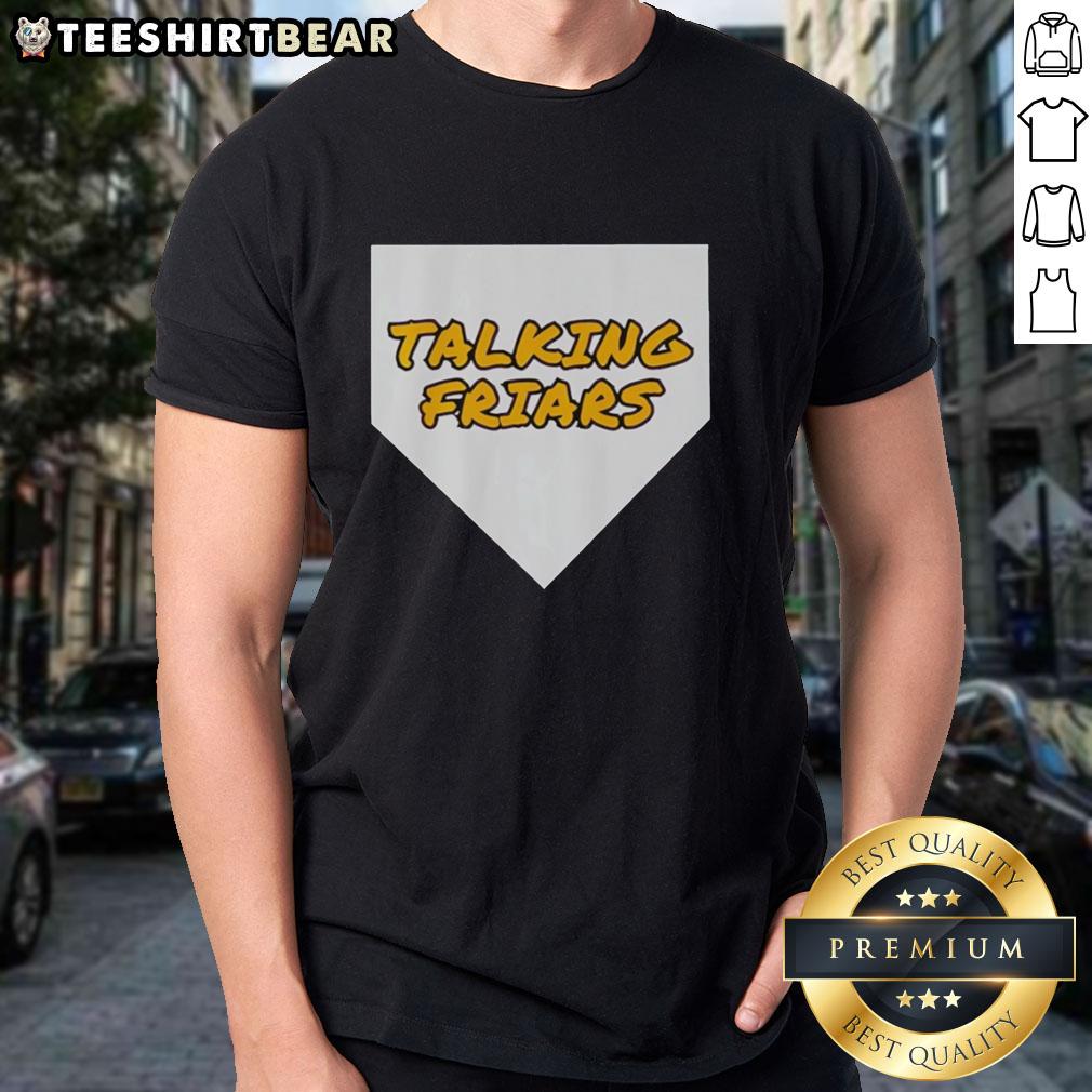 top-san-diego-padres-baseball-talking-friars-logo-t-shirt Alt Text: Top San Diego Padres Baseball Talking Friars Logo T-Shirt featuring bold team logo and vibrant colors.