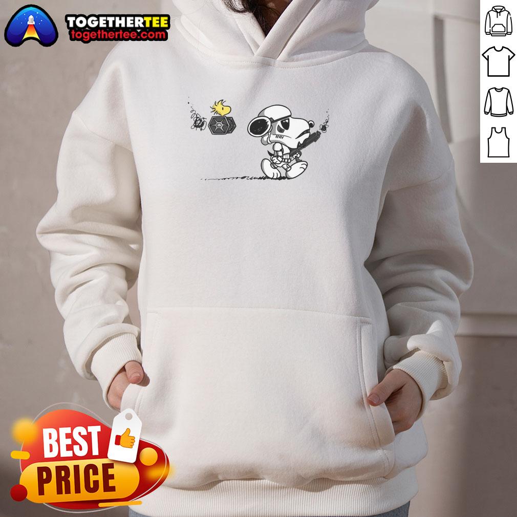 Top Snooptrooper Snoopy And Woodstock X Stormtrooper Star Wars Hoodie Top Snooptrooper hoodie featuring Snoopy and Woodstock as Stormtroopers in a fun Star Wars design.