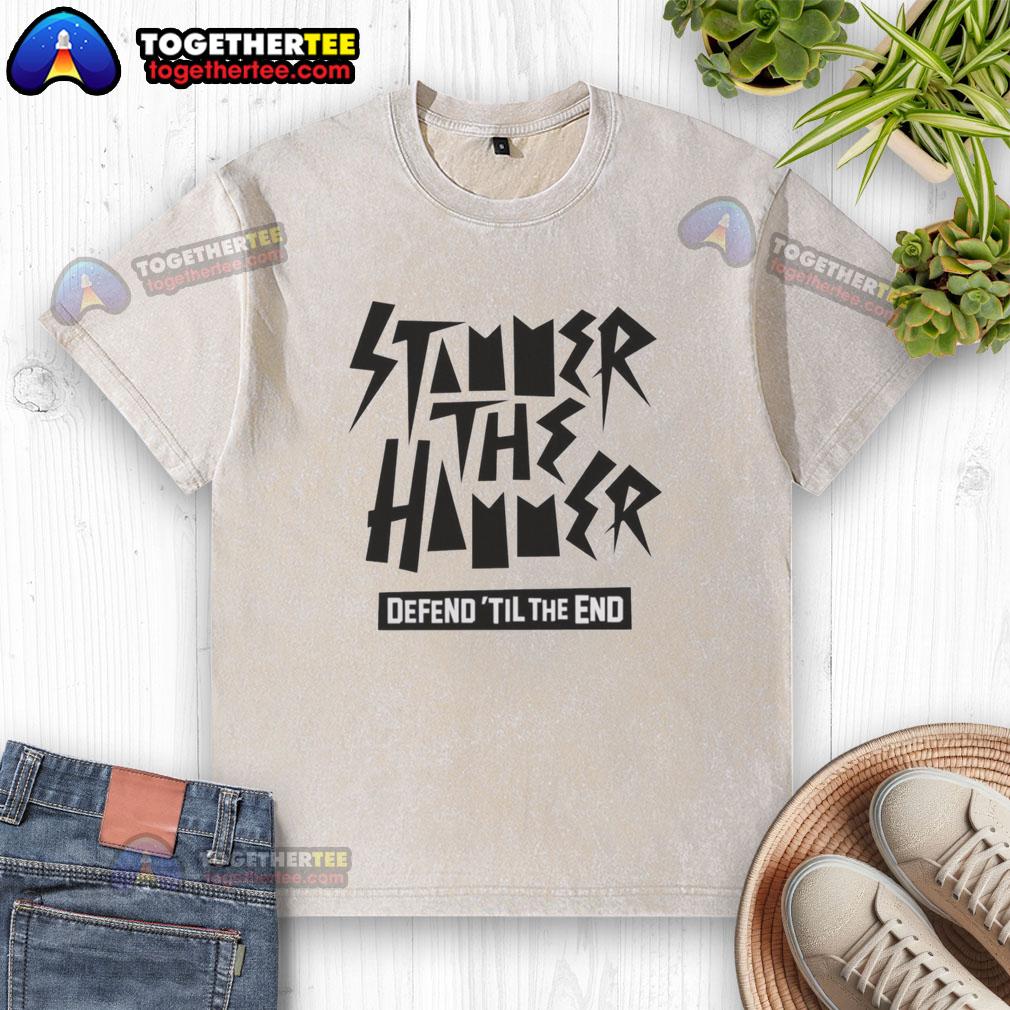 Top Stammer The Hammer Defend ‘Til The End Washed T Shirt Top Stammer The Hammer Defend Til The End washed t-shirt in casual style, perfect for everyday wear and fan apparel.