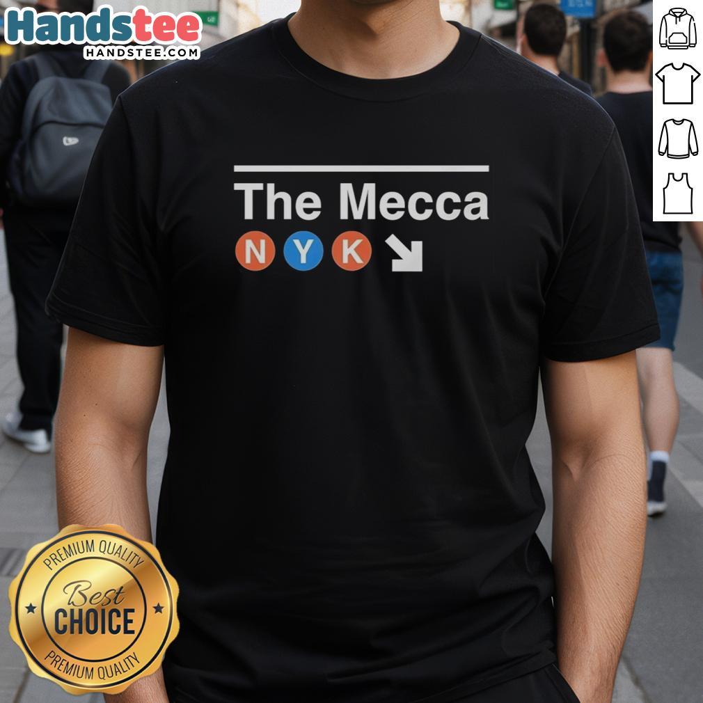 top-the-mecca-new-york-knicks-nyk-t-shirt Top The Mecca New York Knicks NYK T-Shirt featuring vibrant team colors and logo, perfect for Knicks fans.
