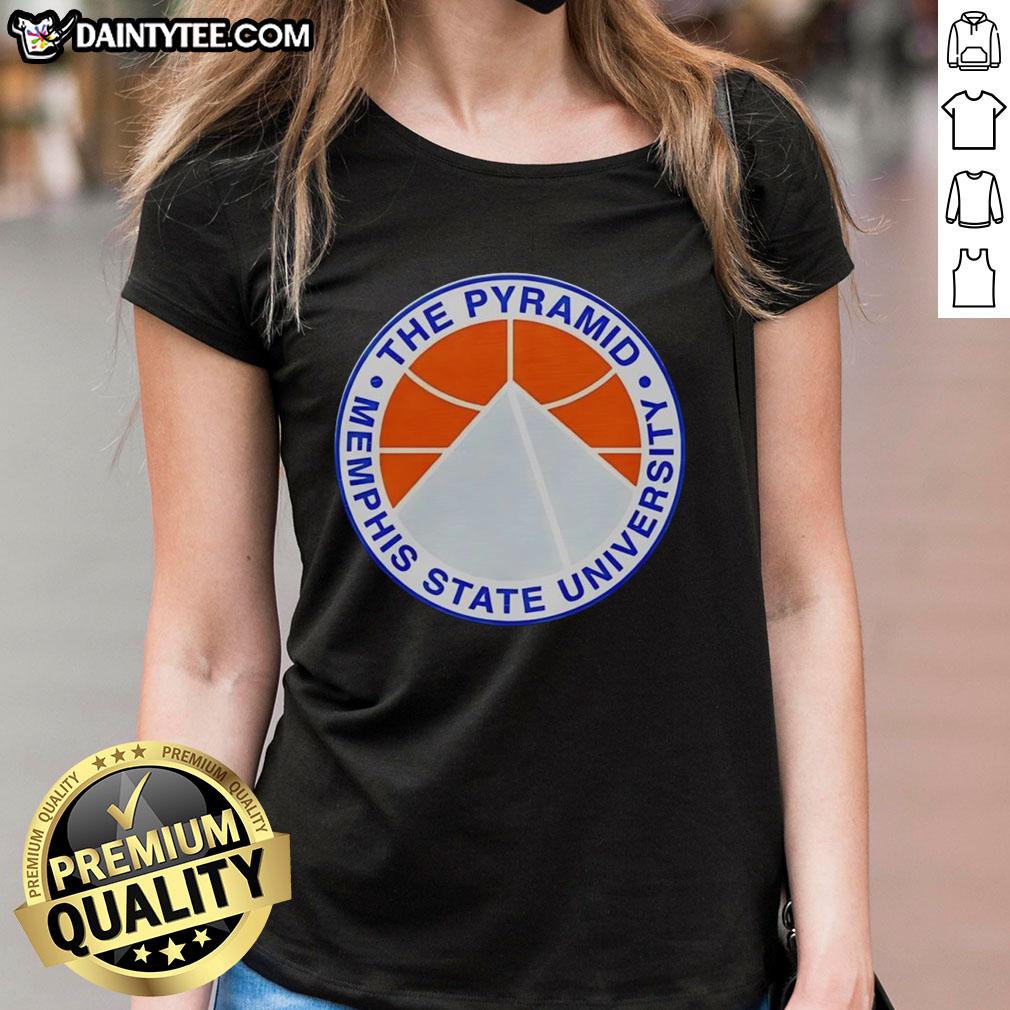 top-the-pyramid-memphis-state-university-ladies-tee Top the Pyramid Memphis State University ladies' tee featuring vibrant graphics and comfortable fit for fans.