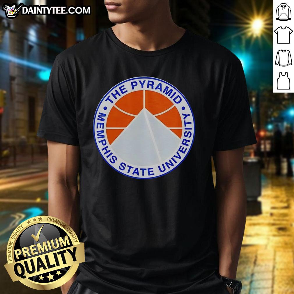 top-the-pyramid-memphis-state-university-t-shirt Top The Pyramid Memphis State University T-Shirt featuring iconic design and vibrant colors for fans and alumni.