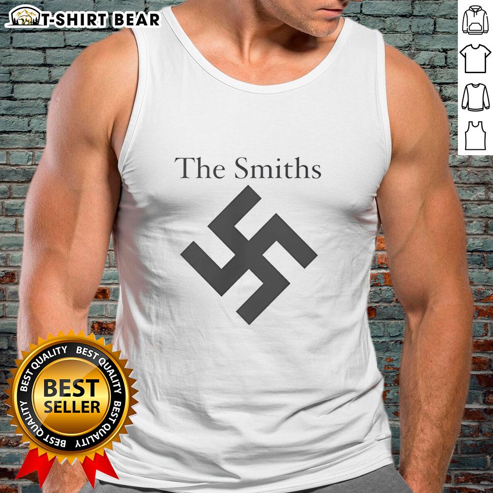 Top The Smiths Swastika Logo Tank Top Top The Smiths Swastika Logo Tank Top featuring iconic band logo on a stylish black background.