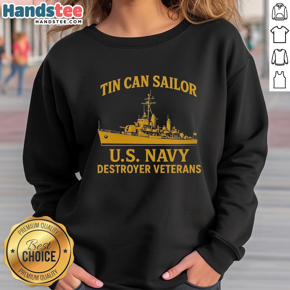 top-tin-can-sailor-us-navy-destroyer-veterans-vintage-sweatshirt Vintage sweatshirt featuring the Top Tin Can Sailor US Navy Destroyer Veterans design, perfect for military apparel enthusiasts.