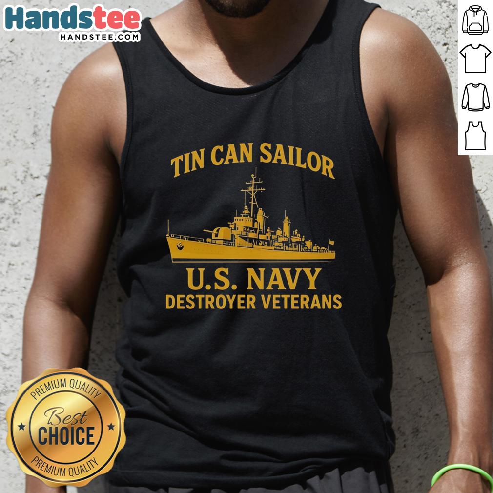 top-tin-can-sailor-us-navy-destroyer-veterans-vintage-tank-top Vintage tank top featuring Top Tin Can Sailor design, honoring US Navy destroyer veterans and military pride.