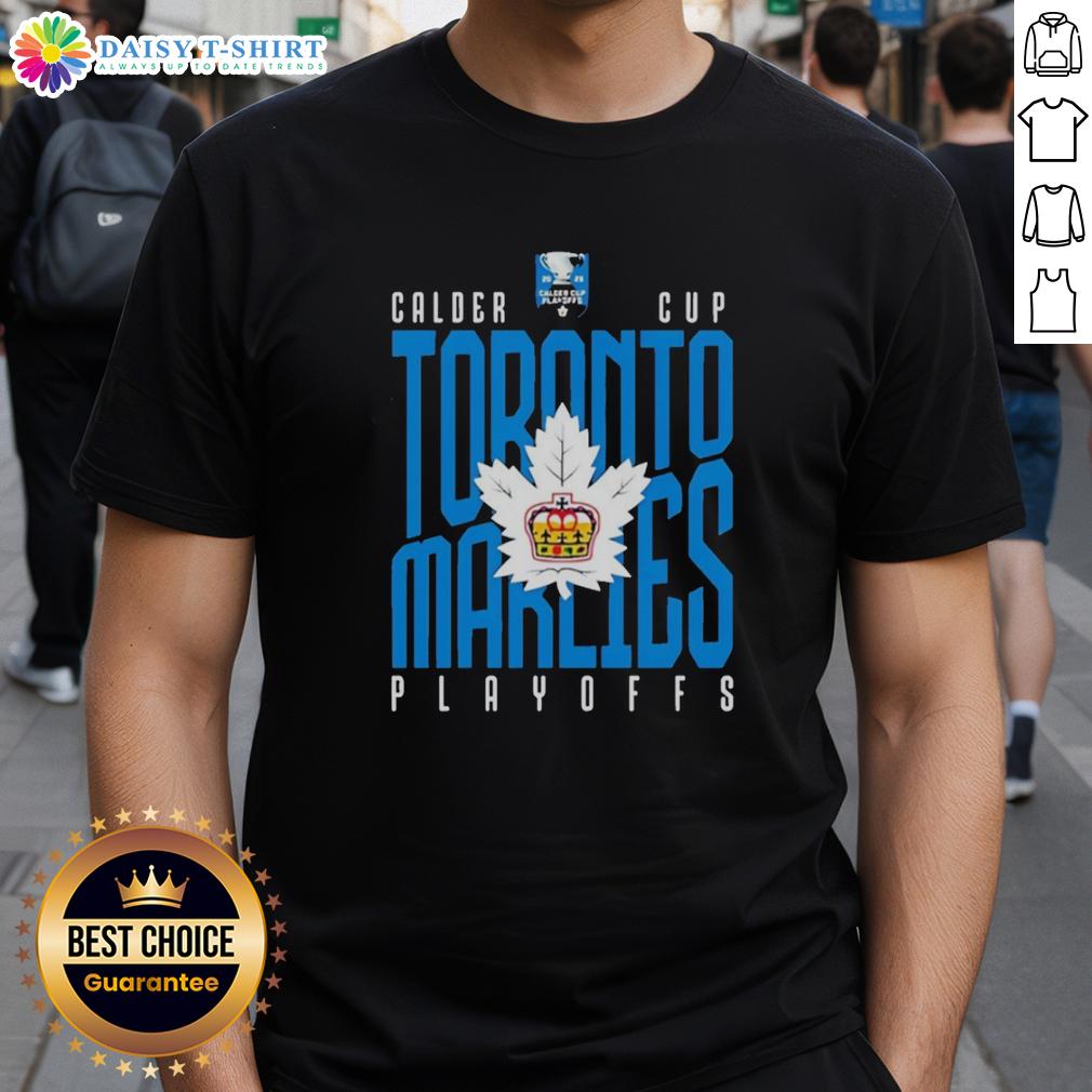 Top Toronto Marlies Calder Cup Playoffs American Hockey League T Shirt Top Toronto Marlies Calder Cup Playoffs T-Shirt featuring team logo and colors, perfect for AHL fans and supporters.