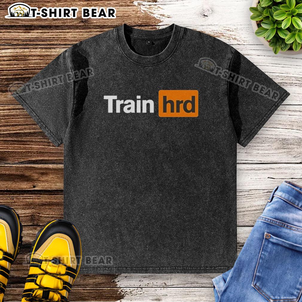Top Train Hrd Logo Parody Washed T Shirt Top Train HRD logo parody on a washed t-shirt, featuring a playful design and vintage style for casual wear.