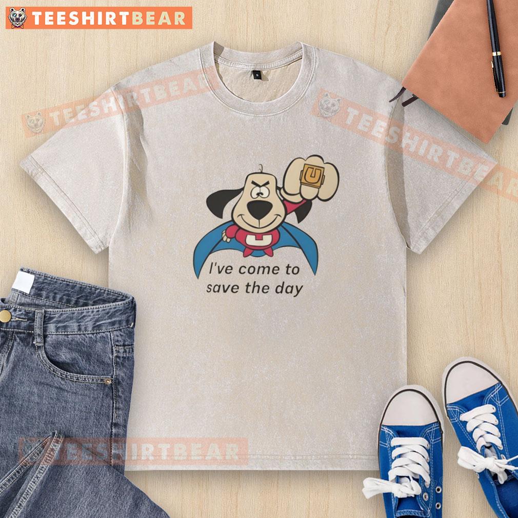 top-underdog-ive-come-to-save-the-day-washed-t-shirt Top Underdog I've Come To Save The Day washed t-shirt featuring a playful design for casual wear.