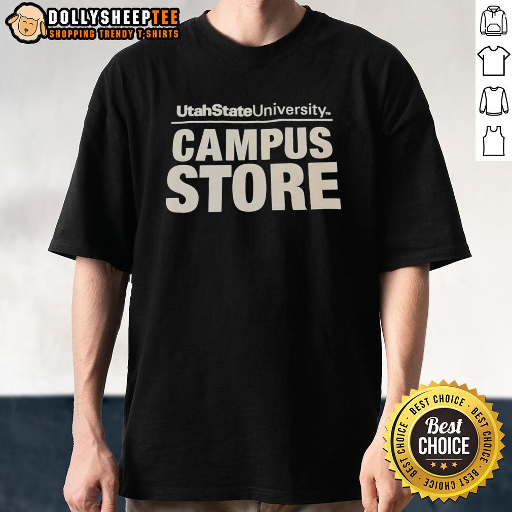Top Utah State University Campus Store College Text T Shirt Utah State University Campus Store college text t-shirt featuring bold lettering and the university logo, perfect for students.