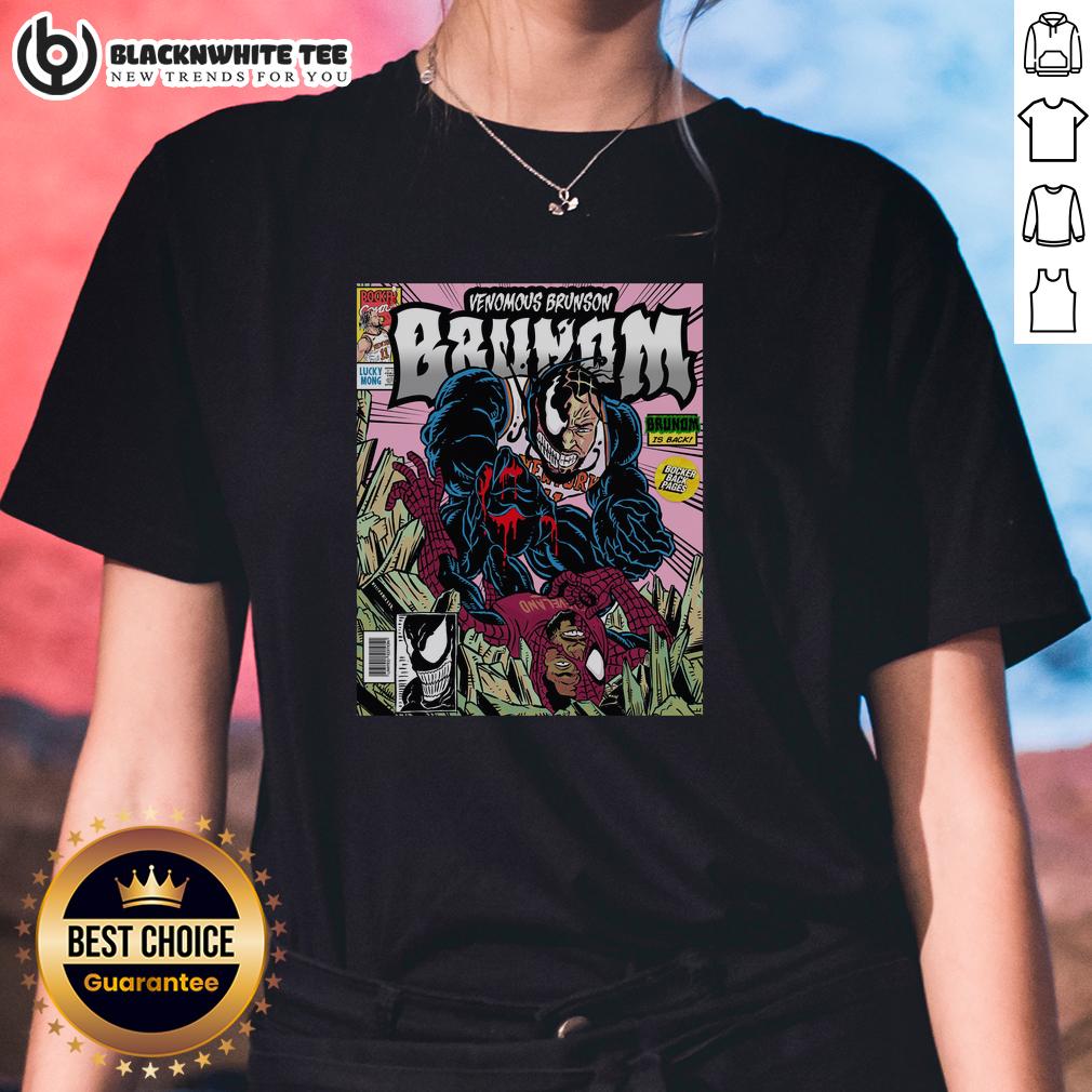 Top Venomous Brunson Venom X Jalen Brunson Marvel Comic Ladies Tee Top Venomous Brunson Venom X Jalen Brunson Marvel Comic Ladies Tee featuring vibrant comic art and stylish design.