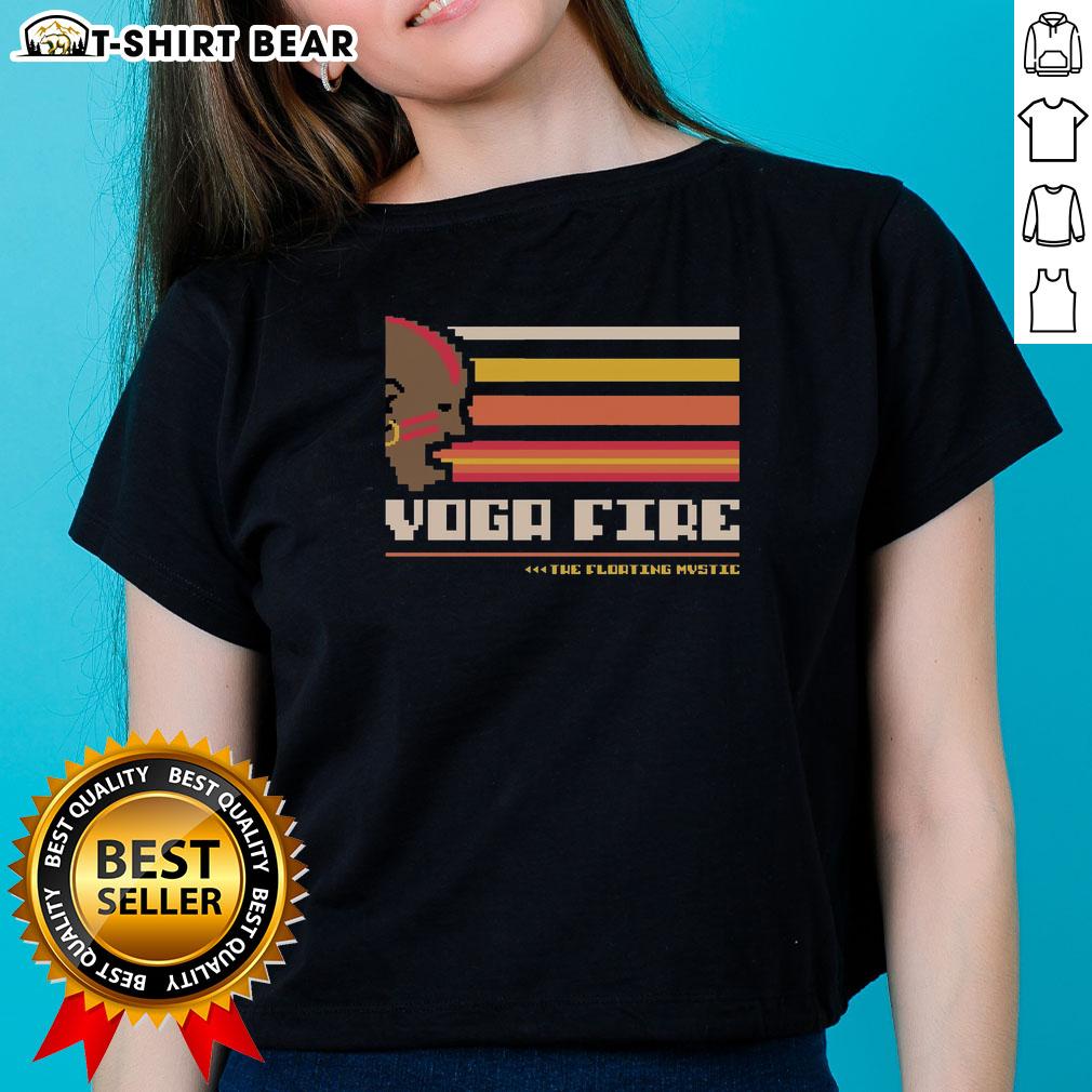 Top Yoga Fire The Floating Mystic Ladies Tee Top Yoga Fire The Floating Mystic Ladies Tee featuring a vibrant design, perfect for yoga enthusiasts and casual wear.