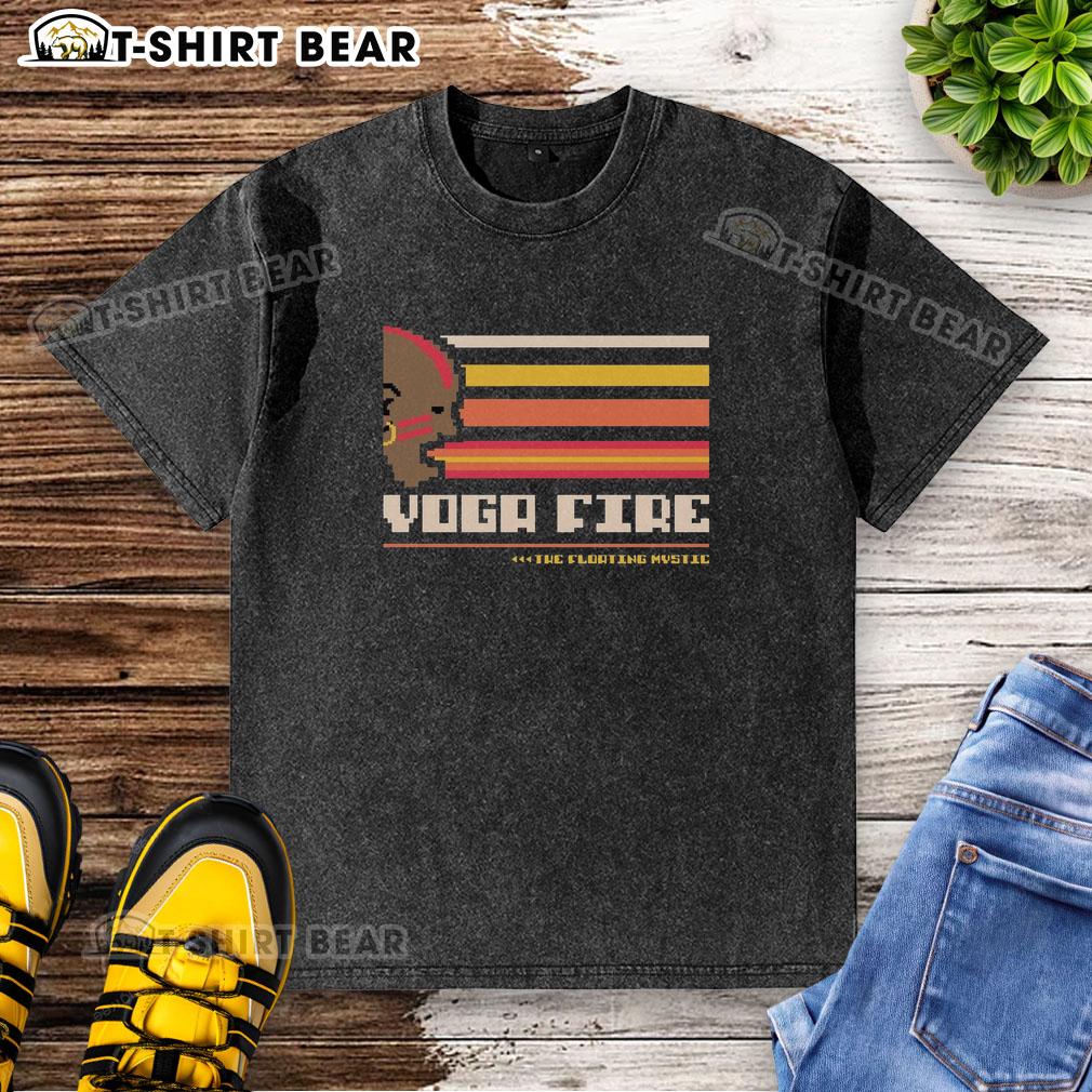 Top Yoga Fire The Floating Mystic Washed T Shirt Top Yoga Fire The Floating Mystic Washed T-Shirt featuring a vibrant design, perfect for yoga enthusiasts.