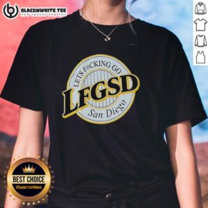 San Diego Padres ladies tee featuring 'Hot Let's F*cking Go LFGSD' slogan, perfect for passionate fans.