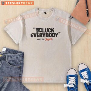 Good Philadelphia Flyers 'Fuck Everybody' Ignite the Orange washed t-shirt featuring bold graphics and vibrant colors.