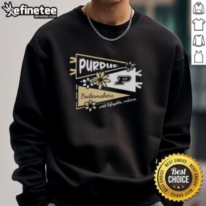 Good Purdue Boilermakers flags on a sweatshirt in West Lafayette, Indiana, showcasing school spirit and pride.