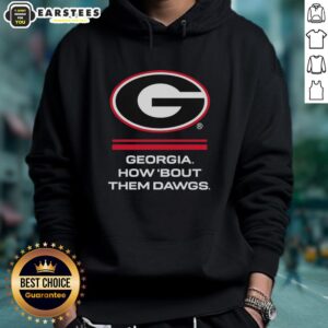 Hot Georgia Bulldogs How 'Bout Them Dawgs Big Logo Hoodie featuring bold team colors and iconic logo design.