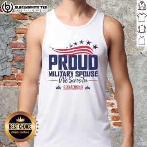 Girlstrong tank top featuring the American flag for military spouses, celebrating the 250th Anniversary of the USA.
