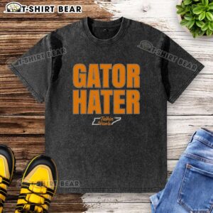 Original Gator Hater Tennessee Football Rivalry Fan Washed T-Shirt featuring bold graphics and a vintage look.
