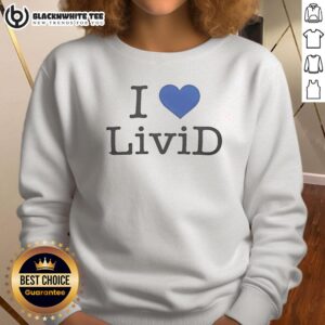 Good Dan Abrams wearing a stylish 'I Love Livid' sweatshirt, showcasing a trendy streetwear look.