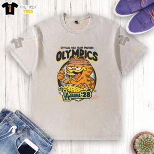Awesome Team USA ivory washed t-shirt featuring a stylish design, perfect for casual wear and patriotic events.