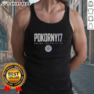 Top Pokorny 17 Racing Louisville FC tank top featuring vibrant team colors and logo for fans and athletes.